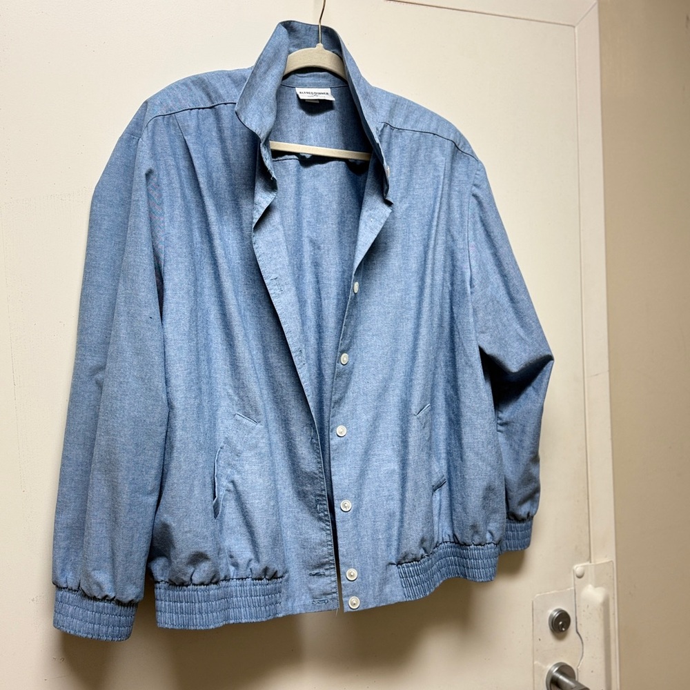VTG made in the USA Alfred‎ Dunner Light Blue Shirt Jacket- Bomber style  sz 20